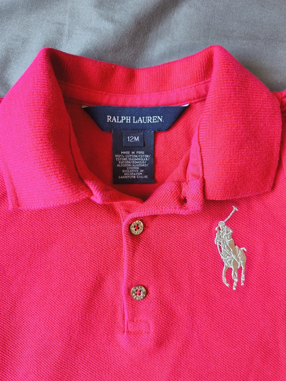 Ralph Lauren Hot Pink Polo with Cream Pony Embroidery